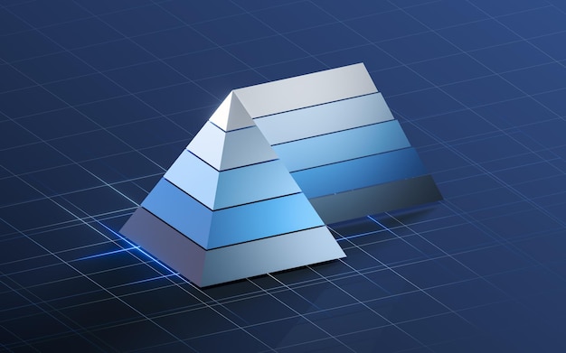 Pyramid graphics and data analysis 3d rendering