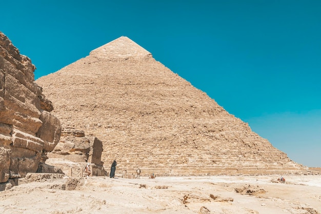 Pyramid of Khafre or of Chephren is secondtallest and secondlargest of the Ancient Egyptian Pyramids of Giza