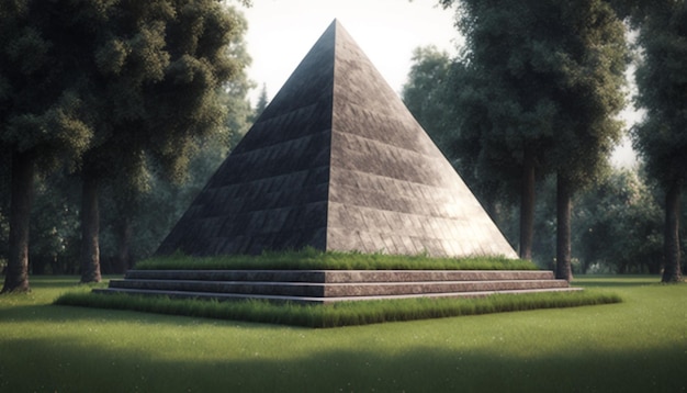 pyramid on a lawn