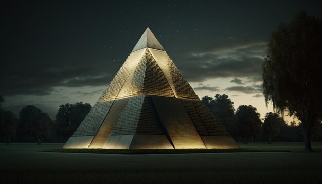 pyramid on a lawn