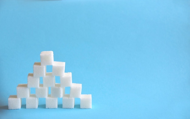 Pyramid made from cubes of refined white sugar