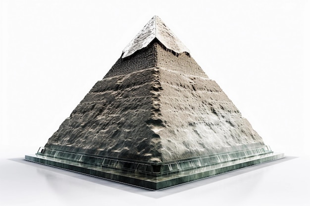 피라미드라는 단어가 적힌 종이로 만든 피라미드.