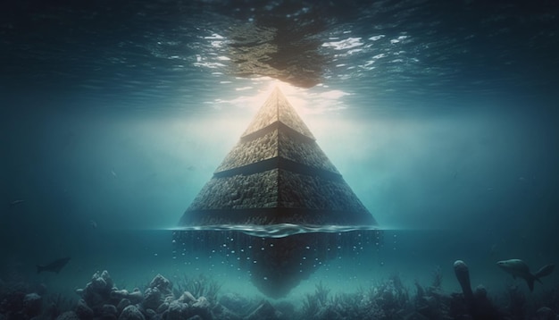 Pyramid in sea