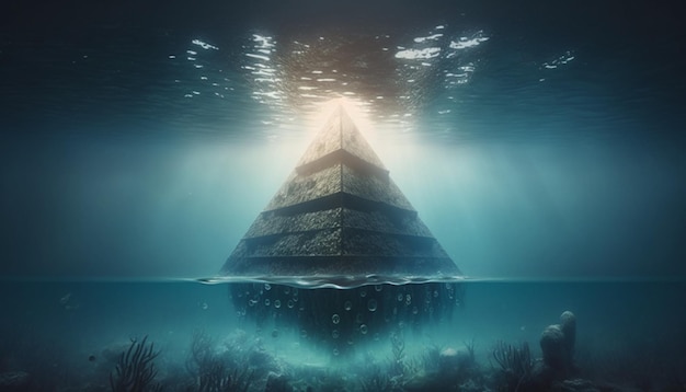 Pyramid in sea