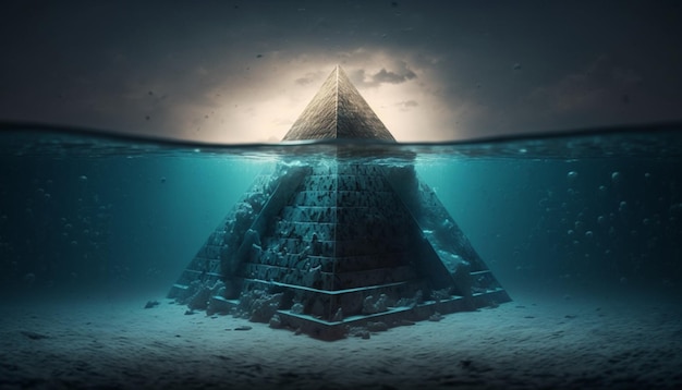 Pyramid in sea