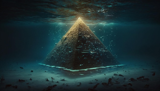 Foto piramide in mare