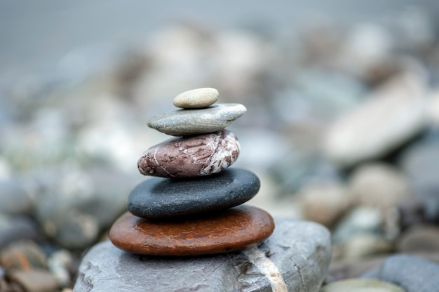 pyramid of stones balanced zen stones