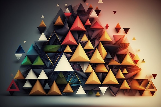 A pyramid of triangles with the word pyramid on it