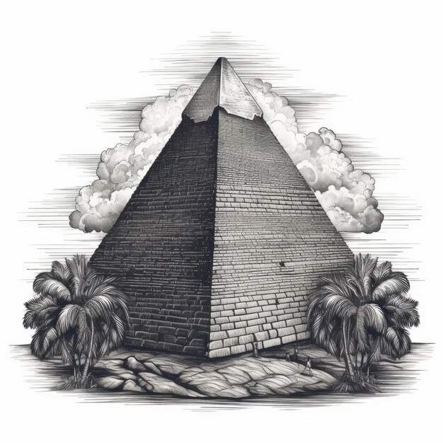 Photo the pyramid vector illustration for t shirt