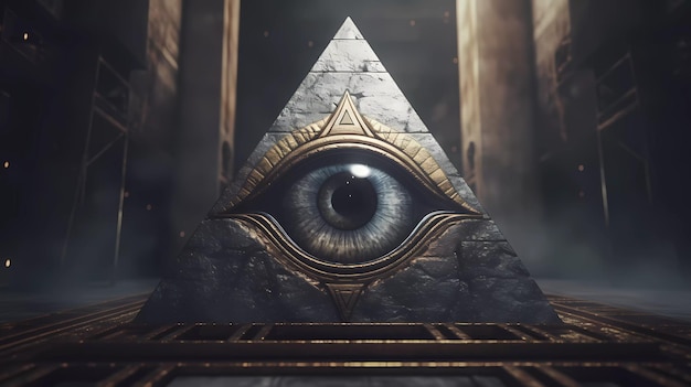 A pyramid with the eye of god on it