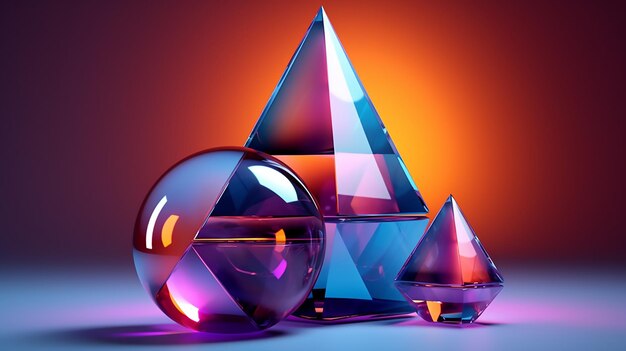 Пирамида с тремя стеклянными шарами на ней