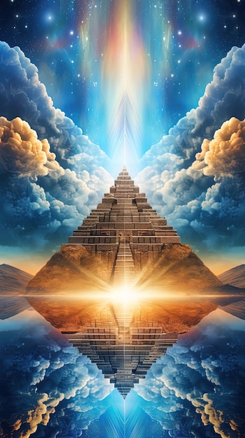 pyramid with the words pyramids in the sky