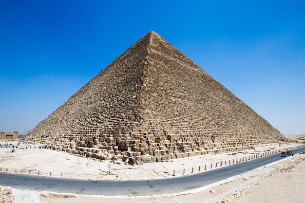 Pyramids with a beautiful sky of Giza in Cairo, Egypt.