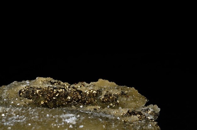 Pyrite calcite on black