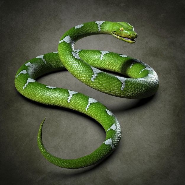 Python-close-up. 3d illustratie