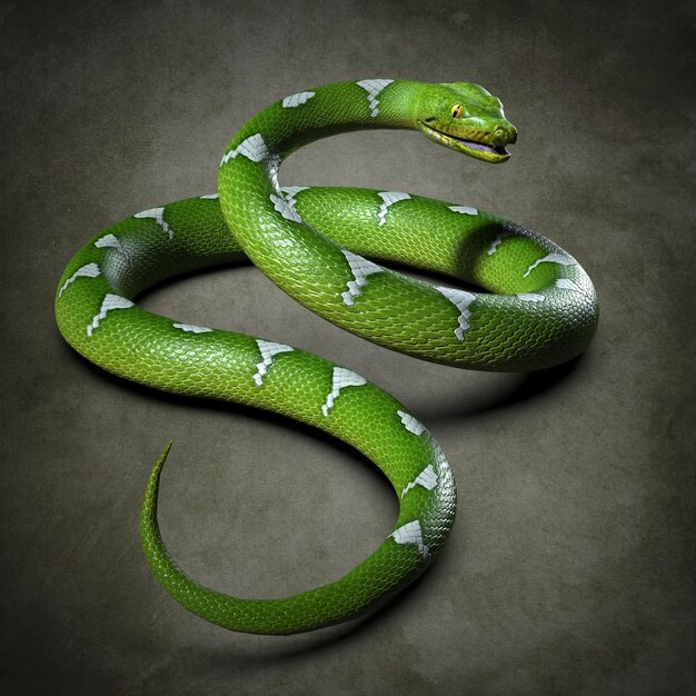 Premium Photo  A giant predatory snake. 3d illustrations