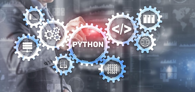 Python high level programing language Communications Technology concept