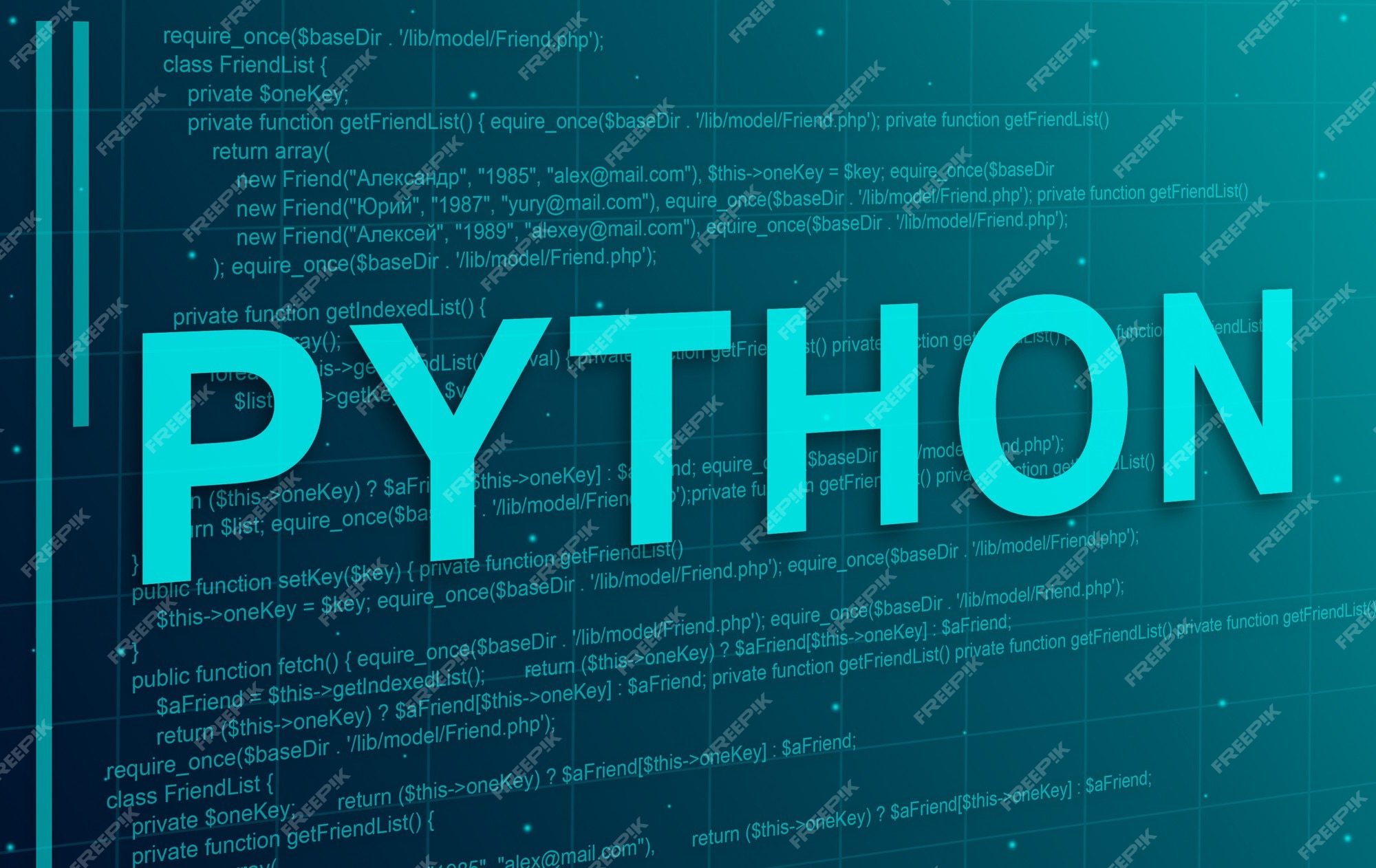 Premium Photo | Python programming code abstract technology background