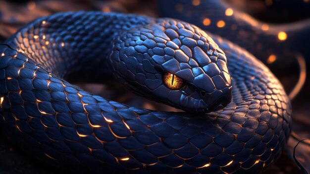 the python programming language is represented by a snake covered in binary code a symbol of coding and manipulating data