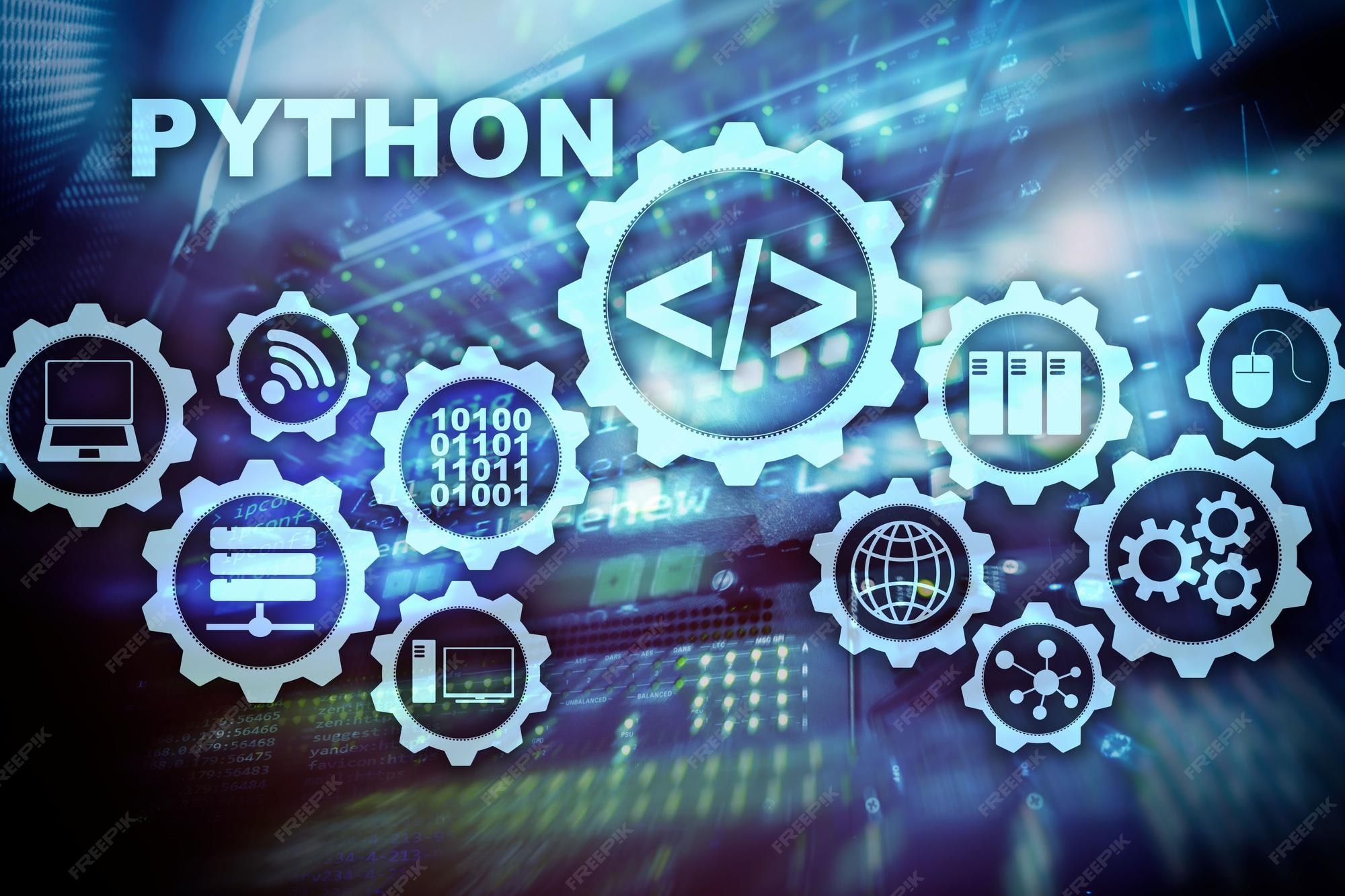 Premium Photo | Python programming language on server room background ...