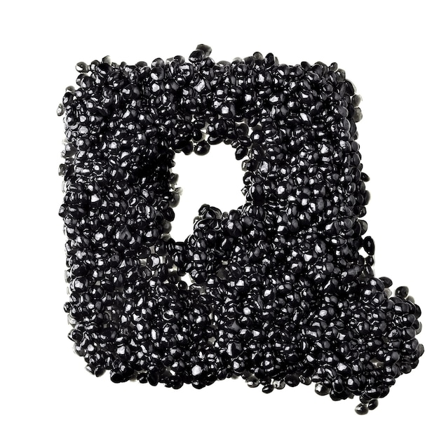 Q - Alphabet made from black caviar