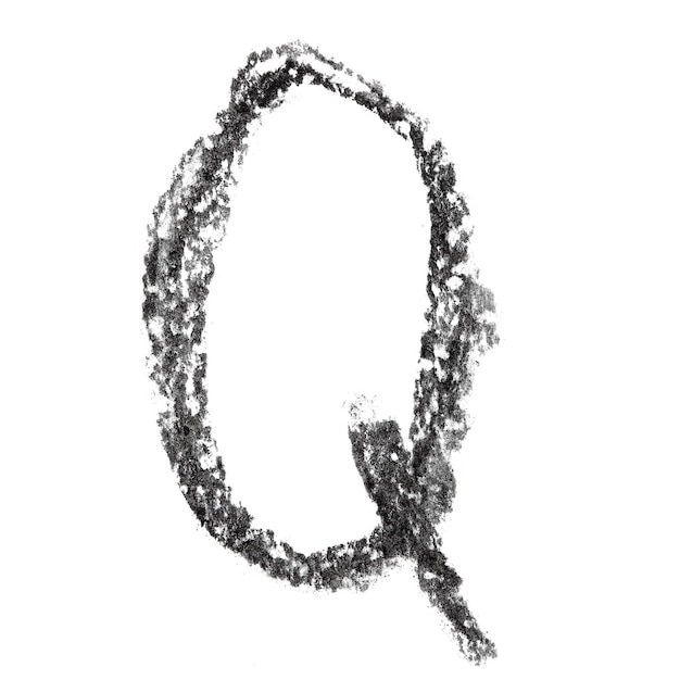 Q Handwritten charcoal alphabet