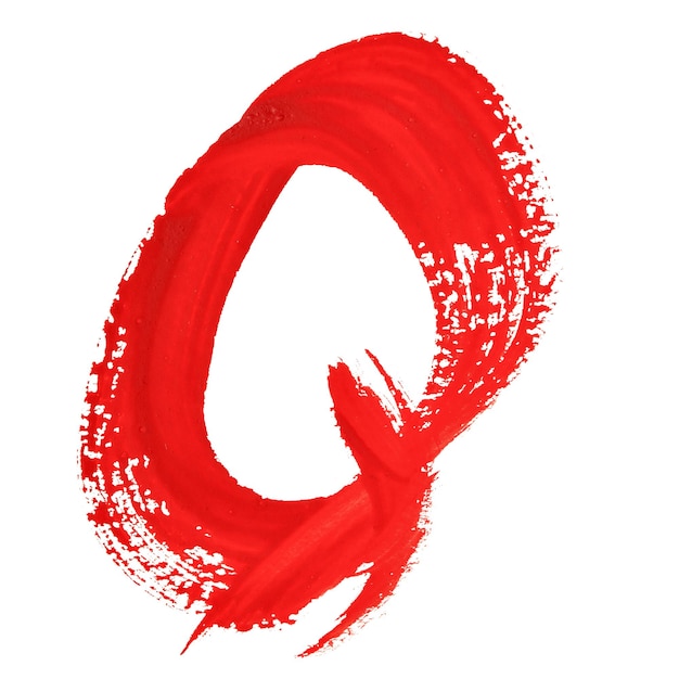 Q - Red handwritten letters over white background