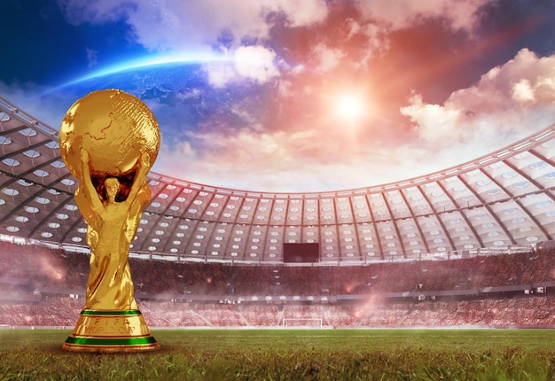 Фото Логотип чемпионата мира по футболу в катаре на белом футбольном мяче. международная футбольная организация в катаре 2022