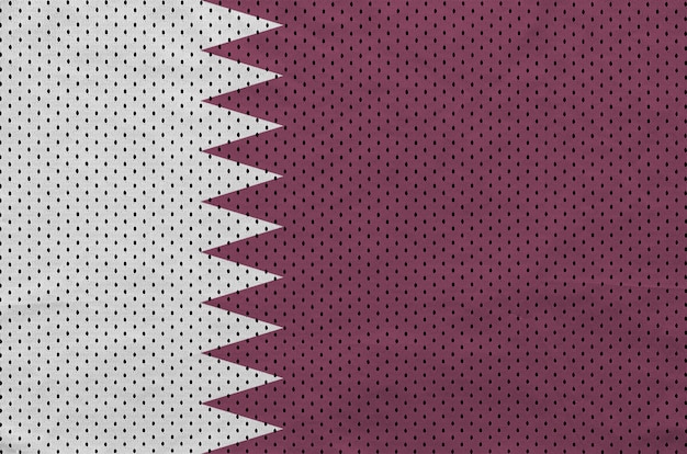 Qatar flag printed on a polyester nylon sportswear mesh fabric