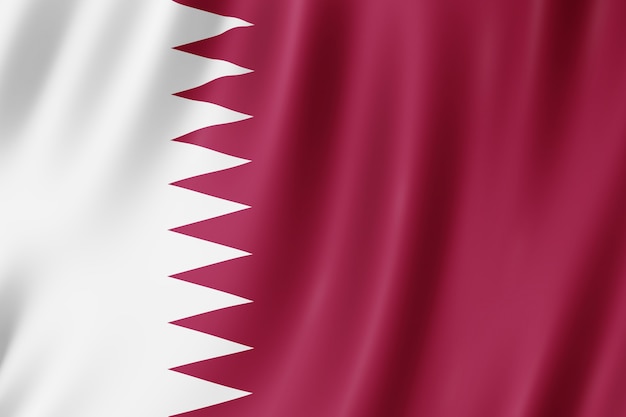 Qatar flag waving in the wind.