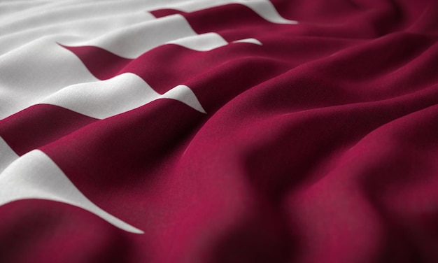 Qatar flag with fabric texture 3d Render