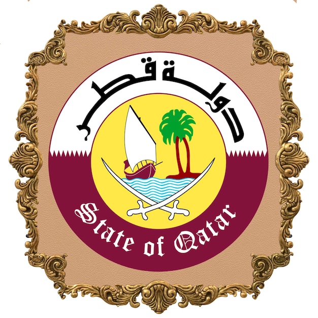Photo qatar national emblem national independence day
