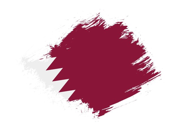 Qatar vlag met abstracte verf penseel textuur effect op witte achtergrond