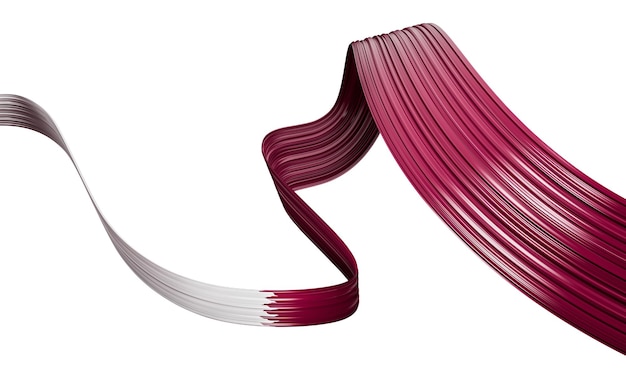 Qatar vlag Ribbon 3d illustratie op geïsoleerde background