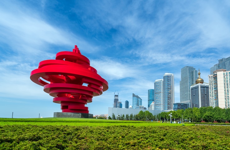 Photo qingdao cityscape in china