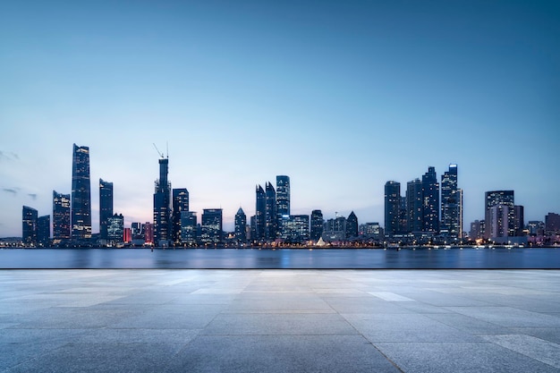 Photo qingdao coastline architectural landscape skyline panorama