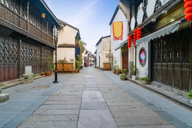 Photo qinghefang ancient street view in hangzhou city zhejiang province china