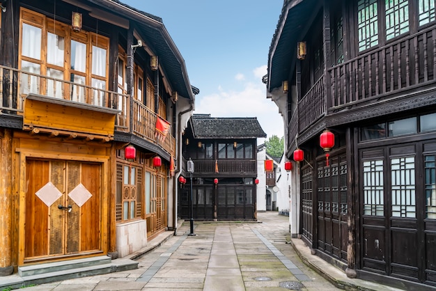 Vista della via antica di qinghefang nella provincia di zhejiang cina della città di hangzhou