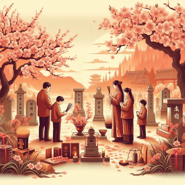 Qingming Festival Celebrating Post for Chinese Event