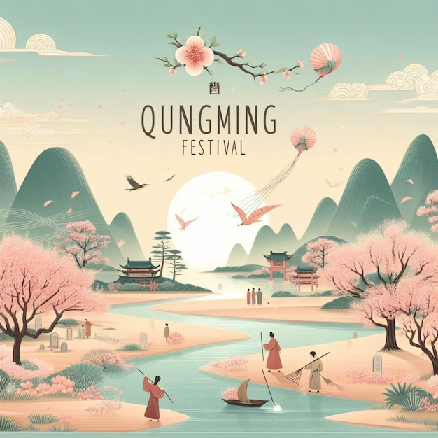 Qingming Festival Celebrating Post for Chinese Event