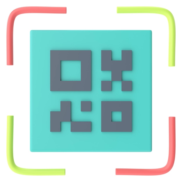 QRコードエリア 3Dイラスト