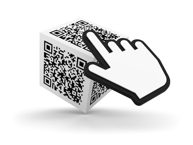 QR Code on Cube with Computer Cursor