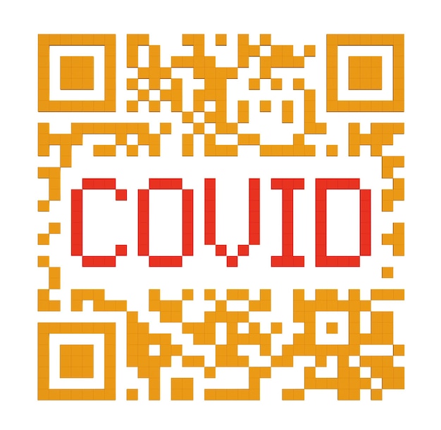 QR code. Geïsoleerd op een witte achtergrond Covid. 3D visualisatie.