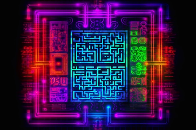 Foto qr-code met neon-effect