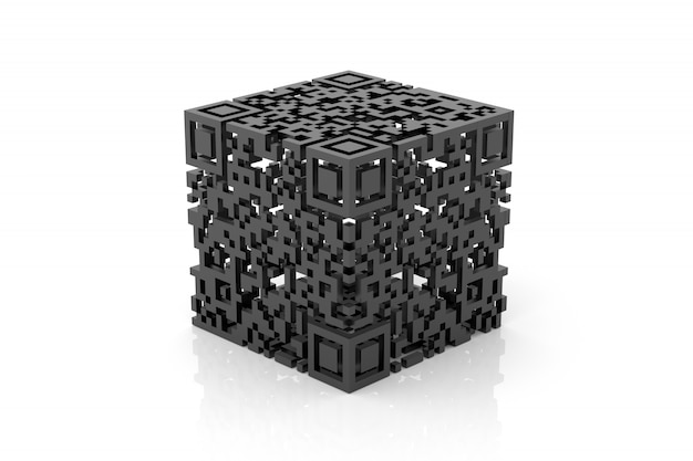 QR-code ontwerp in 3D-rendering