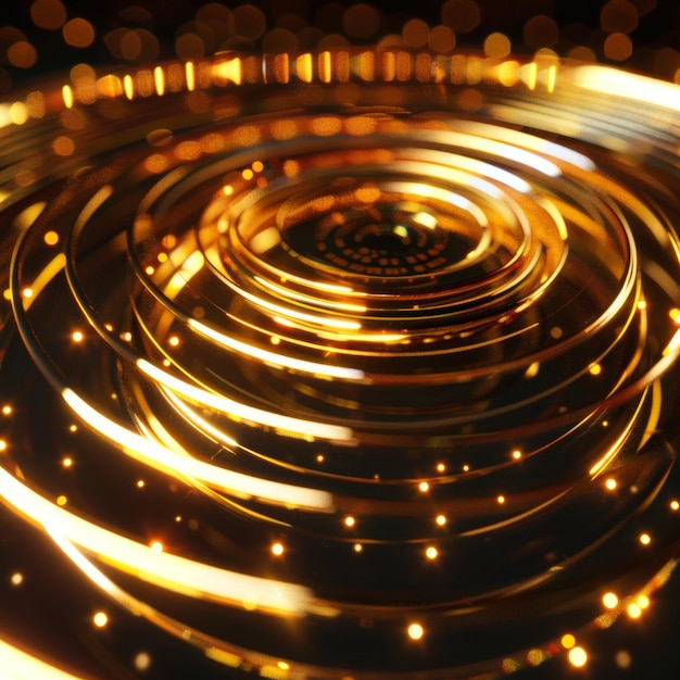 qradient backqround there is a circularspiral vortexicon with circular halos and abstractlighting e