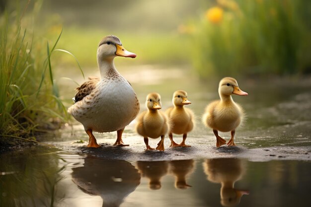 Quacking Clan Ducks on a Pond Journey