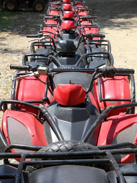 Quad atv op rij