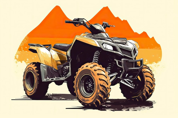 Quad bike Illustration ATV illustration Transport Generative AI