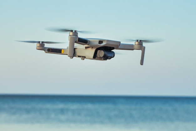 Quadcopter on the background of the sky